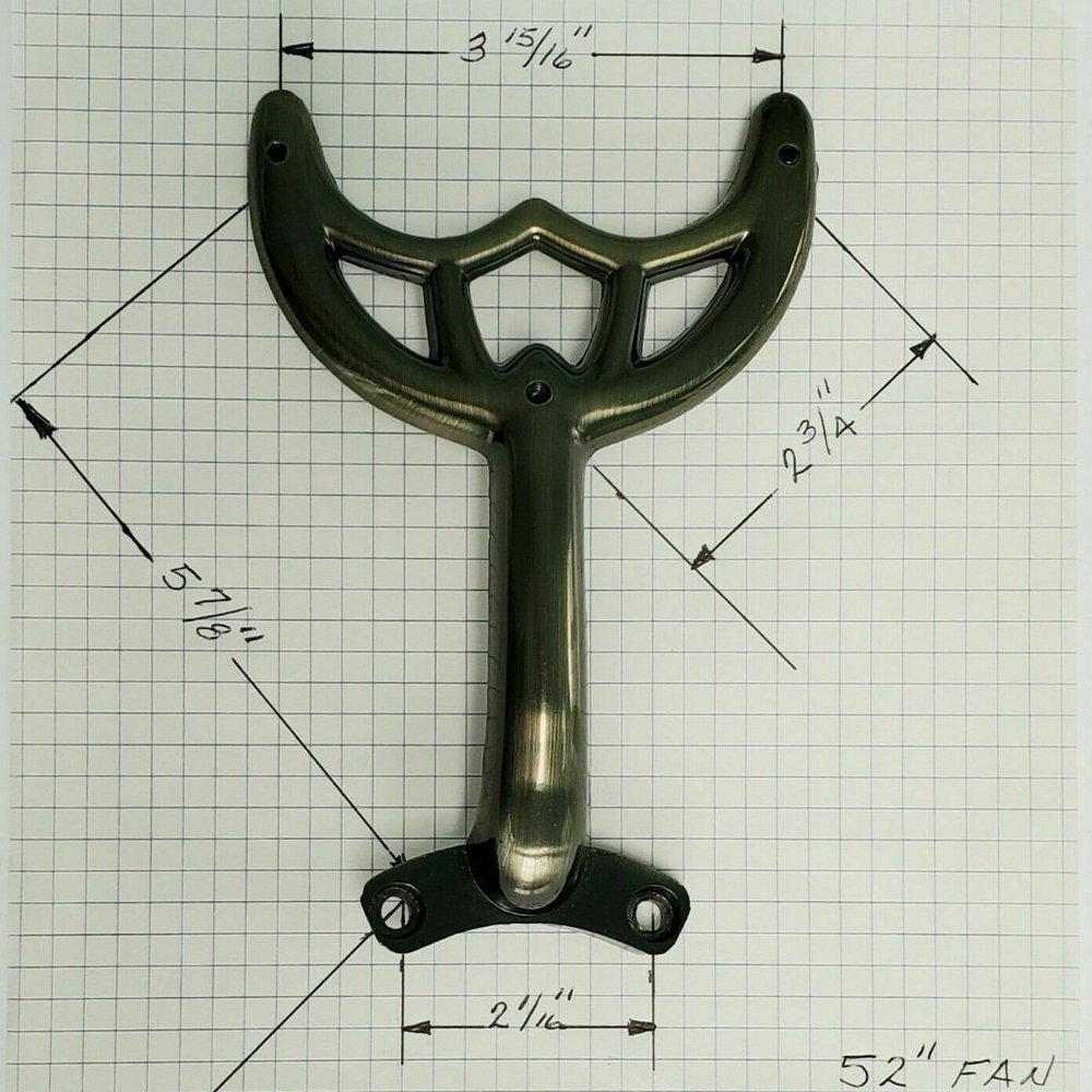 NEW 52" Harbor Breeze Ceiling Fan Blade Arm, Replacement Bracket - Gold